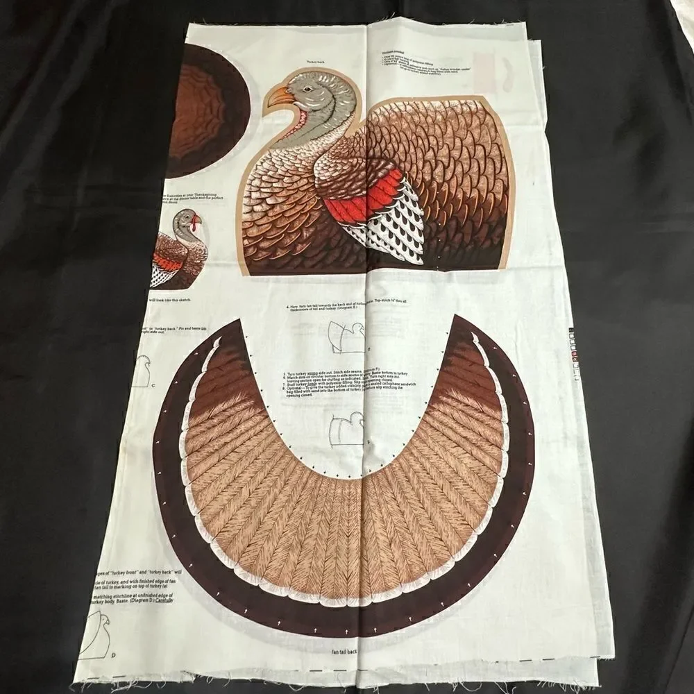 Vintage Thanksgiving Cut and Sew Crafts Turkey, Cornucopia and Scarecrow - Fall